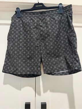 Louis Vuitton Men's Gray Monogram Swim Trunks